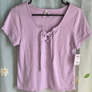 MUDD Lilac Women’s Lace Front Top